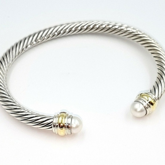 David Yurman Silver and Gold Cable Bracelet - Picture 2 of 7